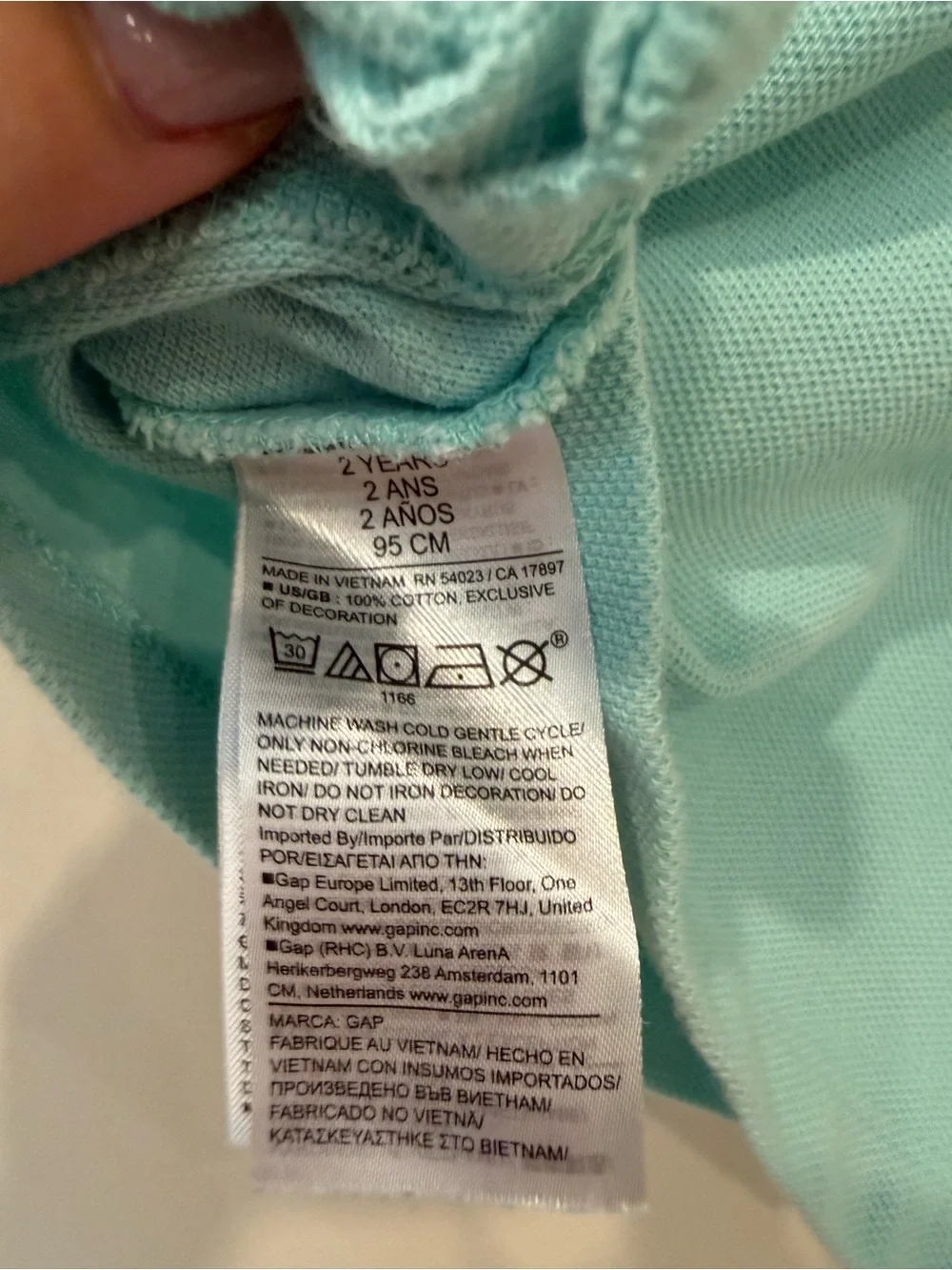 Baby Gap x Disney Donald Duck Pique Polo Shirt Mint Green 2 Years